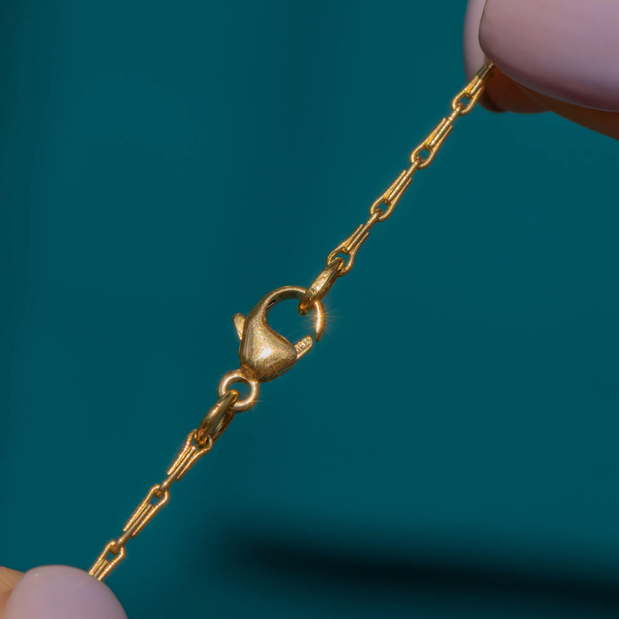 15.5" 18ct Gold Hayseed Chain