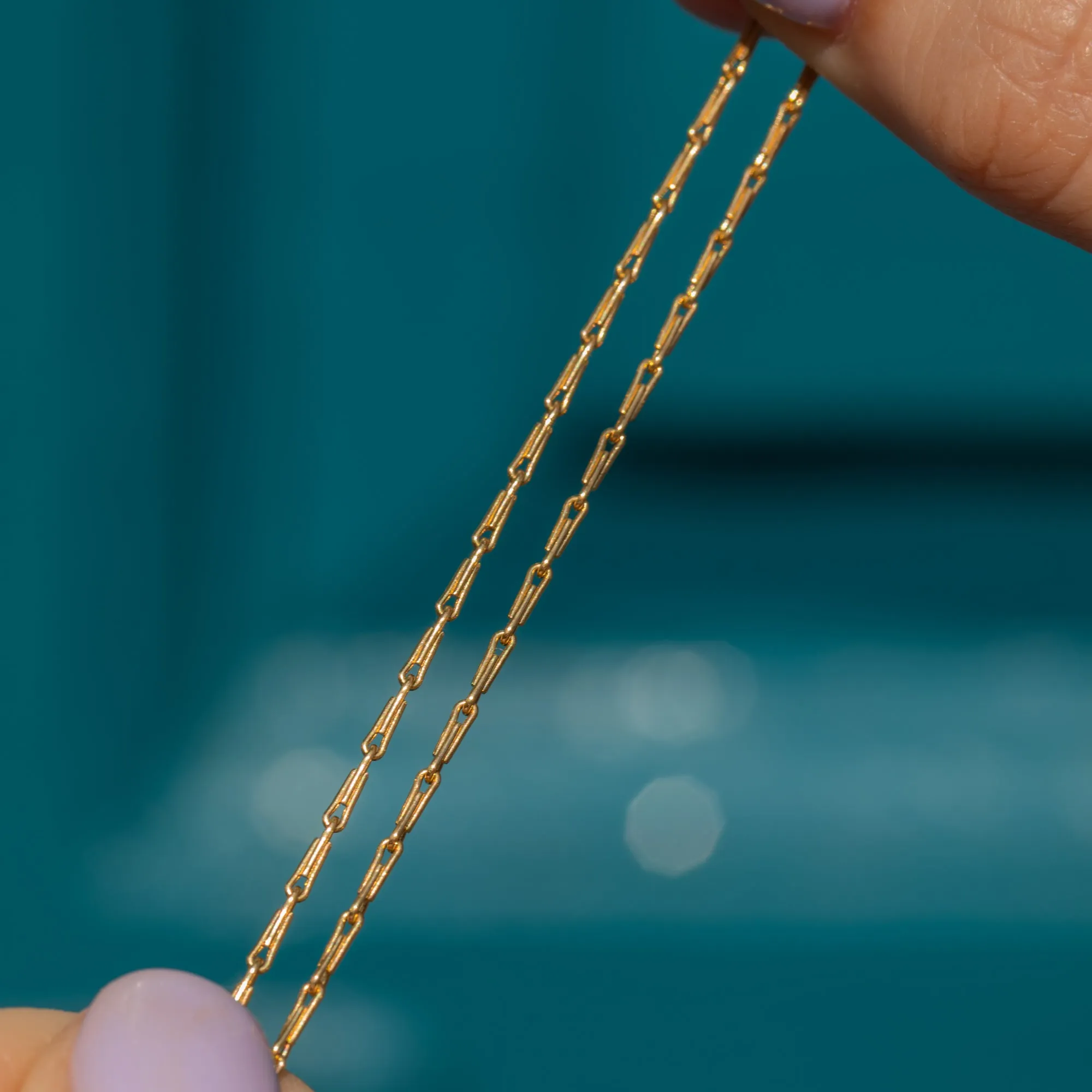15.5" 18ct Gold Hayseed Chain