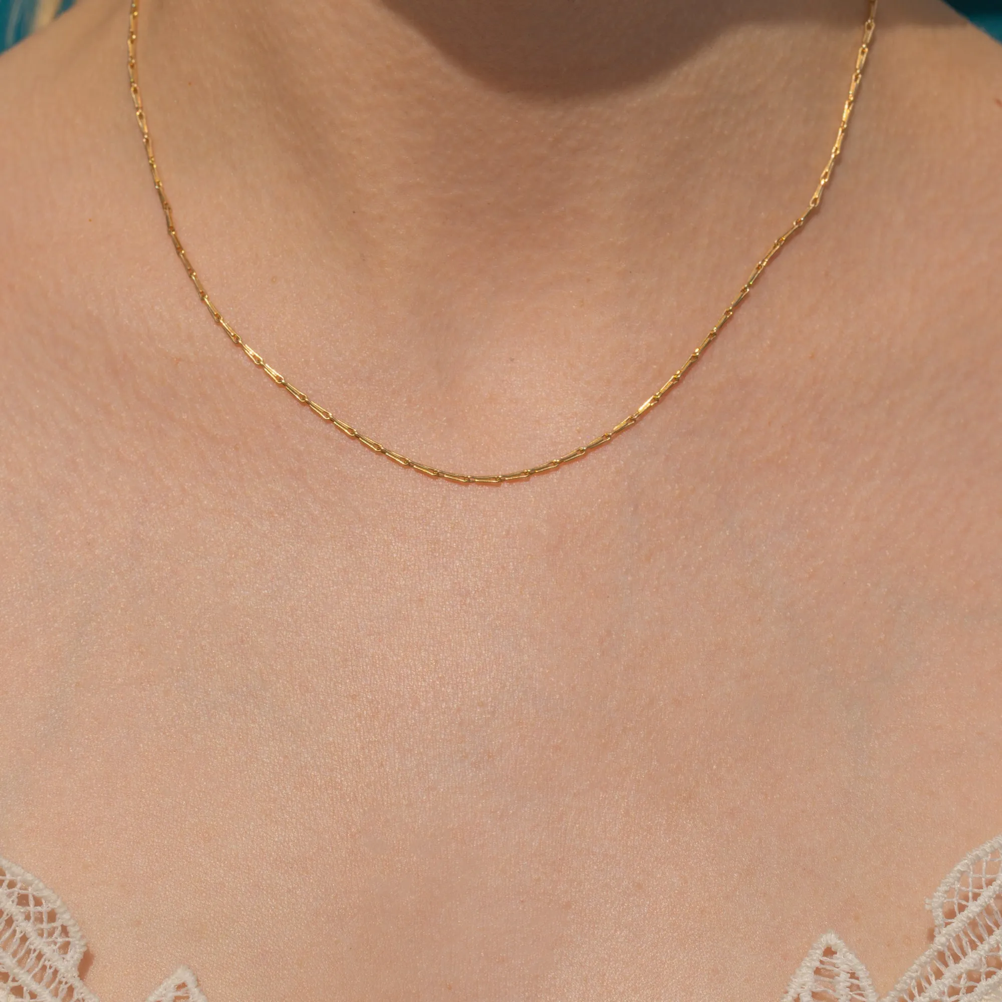 15.5" 18ct Gold Hayseed Chain