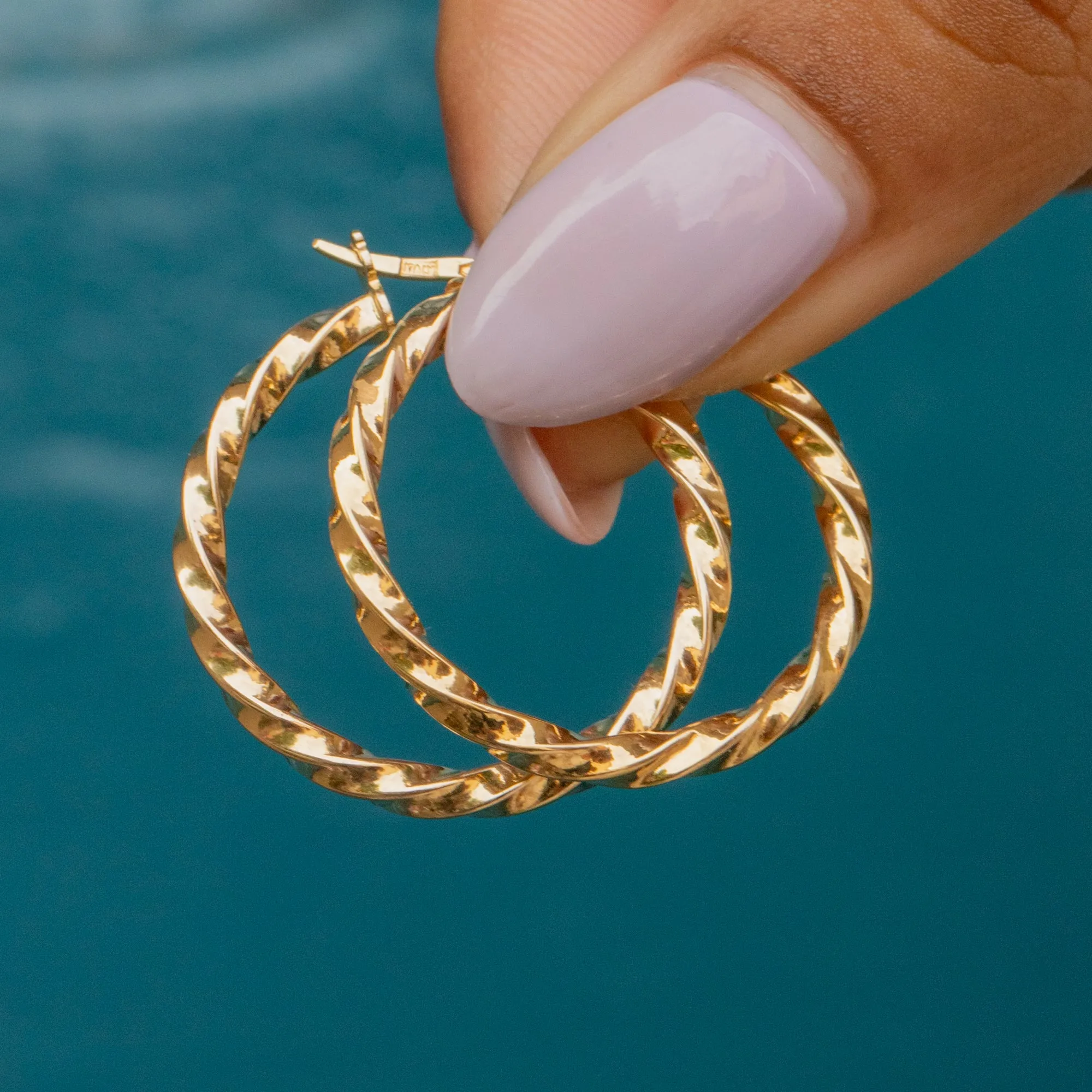 9ct Gold Twisted Hoop Earrings