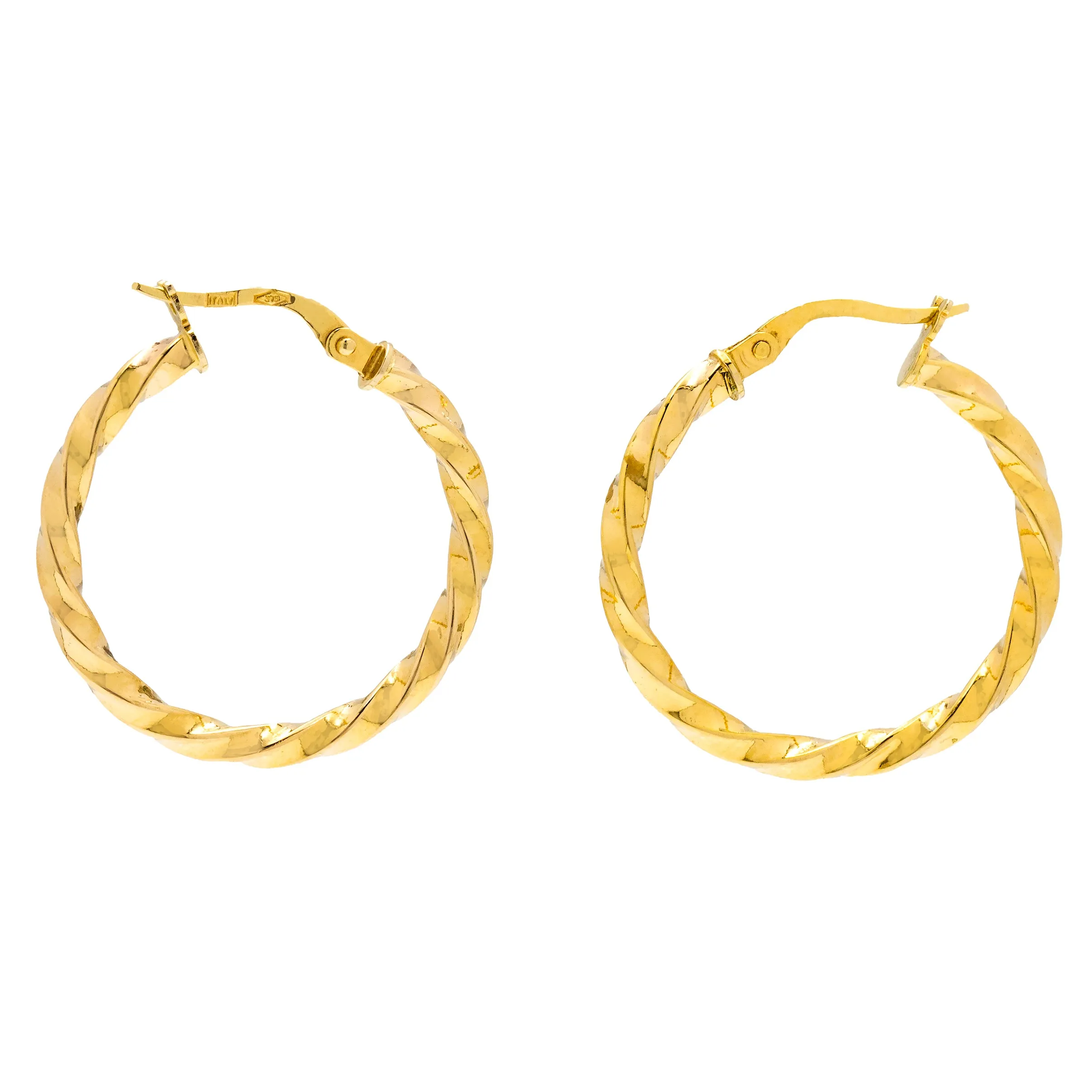 9ct Gold Twisted Hoop Earrings