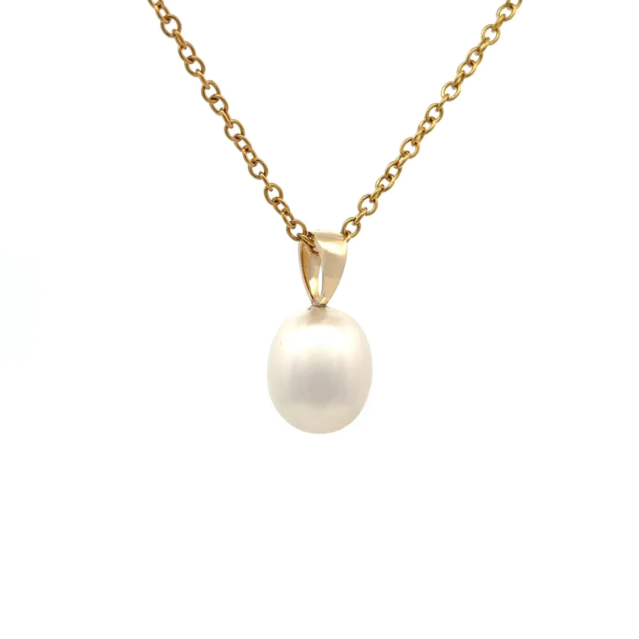 9K Yellow Gold Australian South Sea 9-10mm Cultured Pearl Pendant