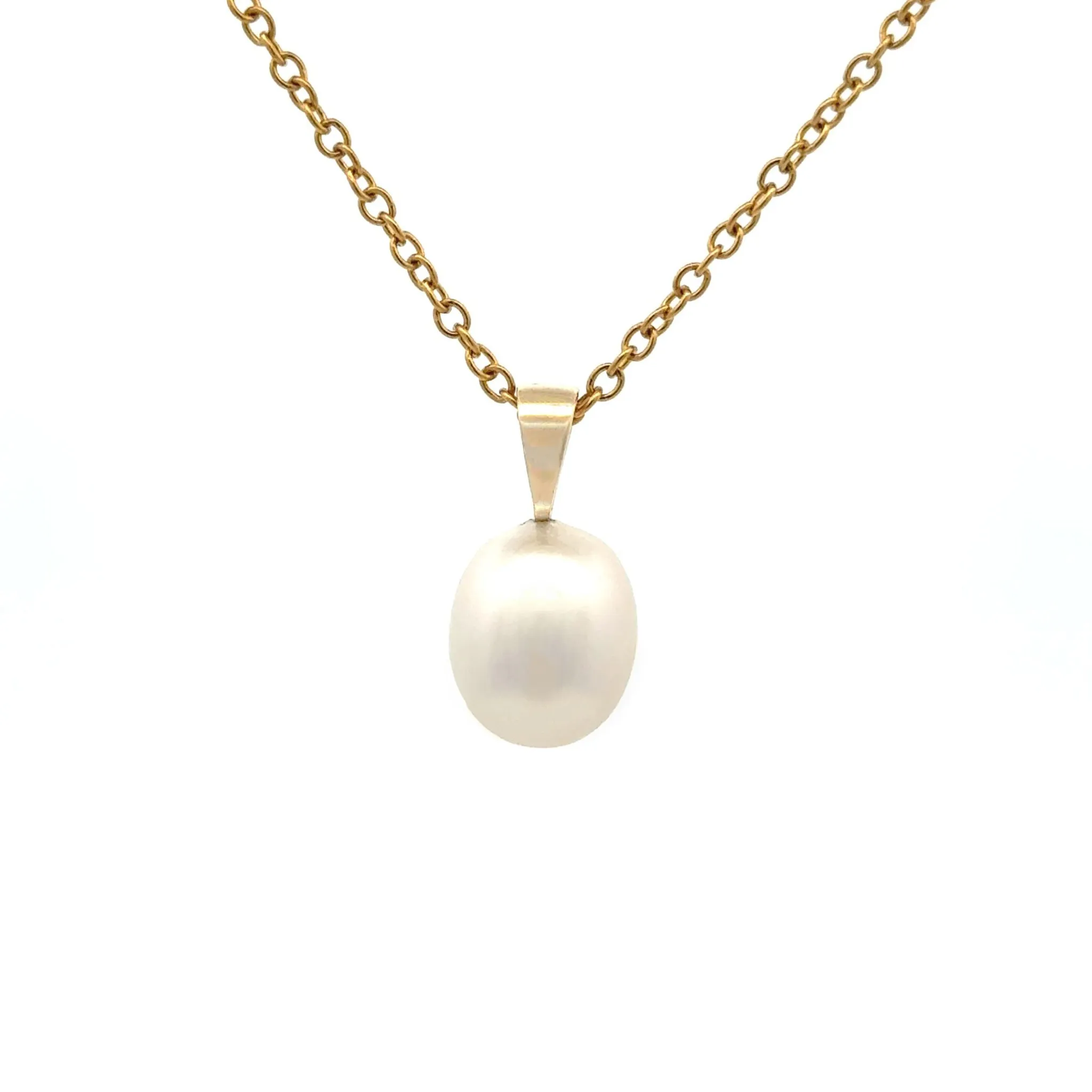 9K Yellow Gold Australian South Sea 9-10mm Cultured Pearl Pendant