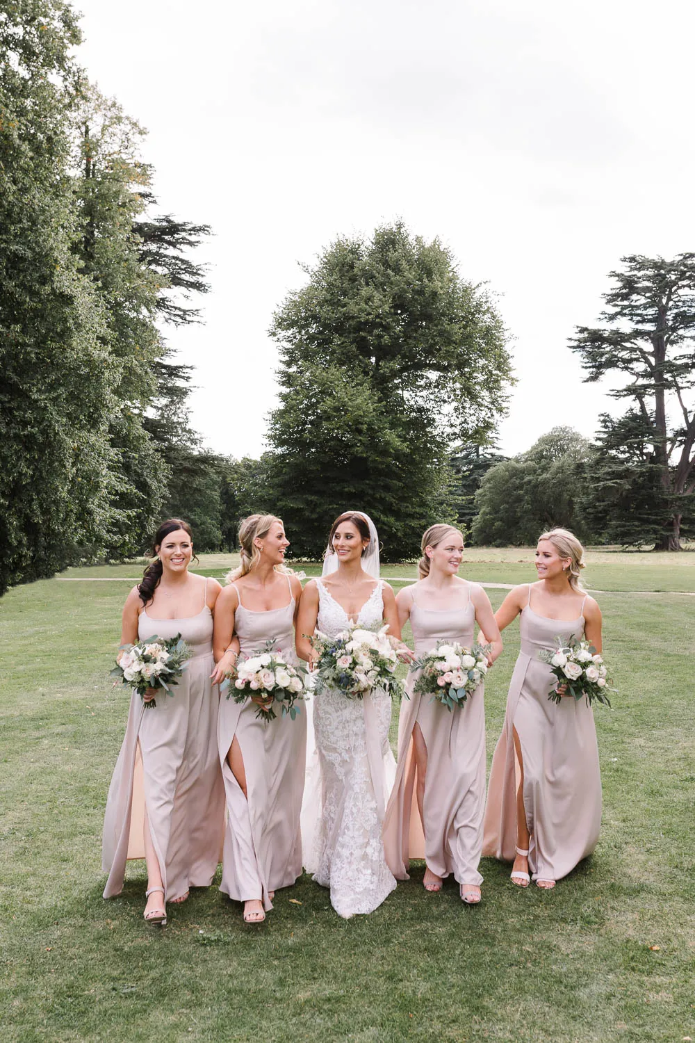 A-line Spaghetti Straps Scoop Neck Bridesmaid Dresses With Split, BD0634