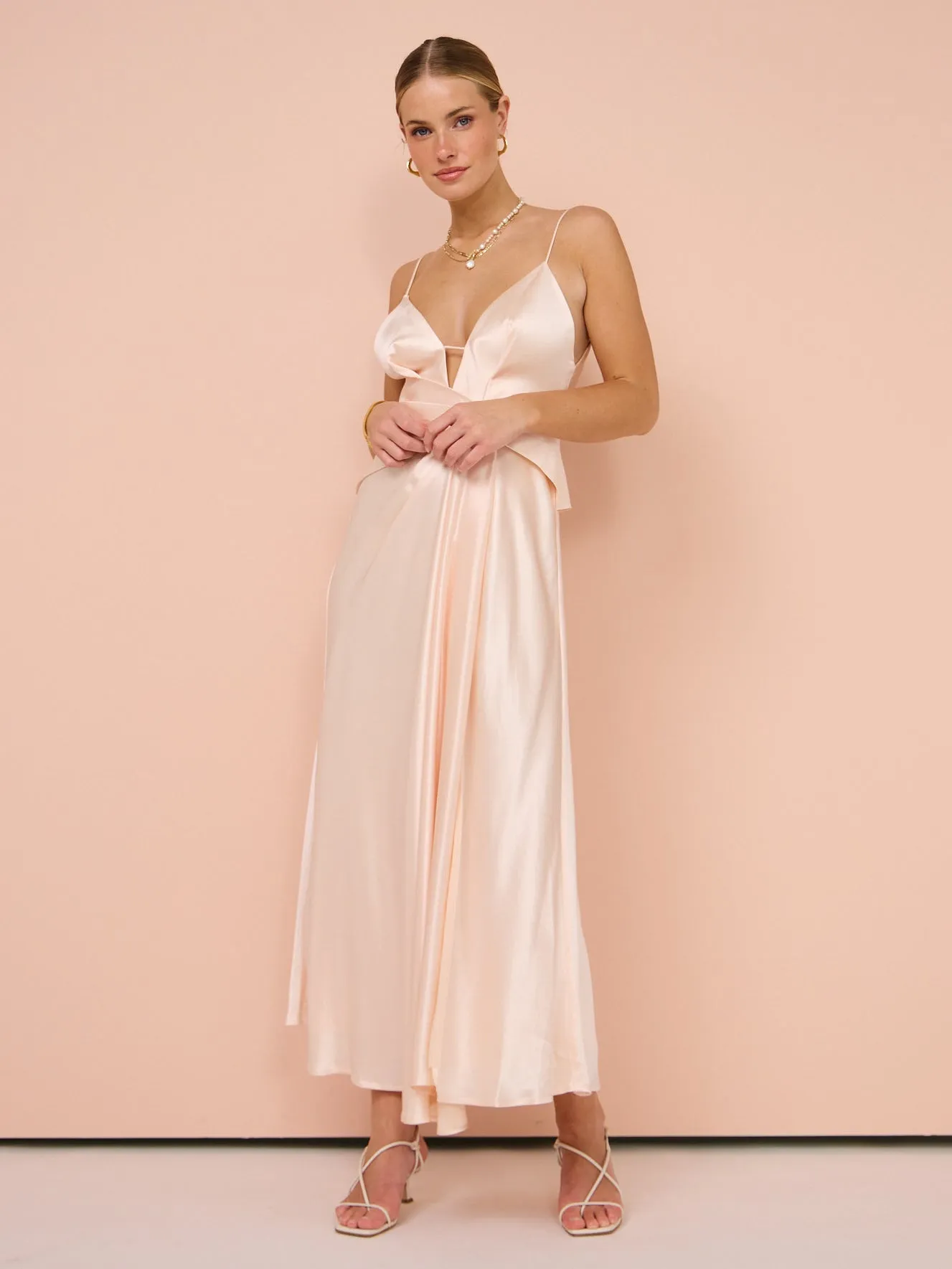 Acler Exton Maxi Dress in Pearl Pink