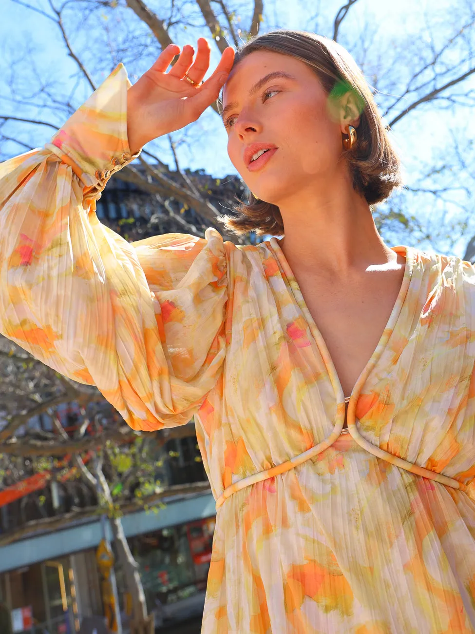 Acler Redford Maxi Dress in Ochre Cloud
