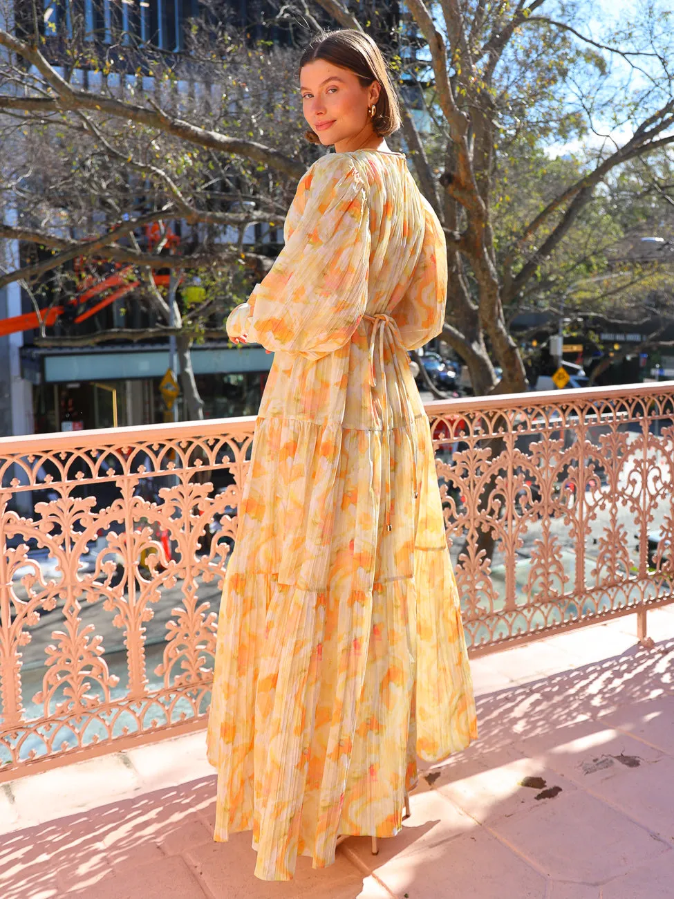 Acler Redford Maxi Dress in Ochre Cloud