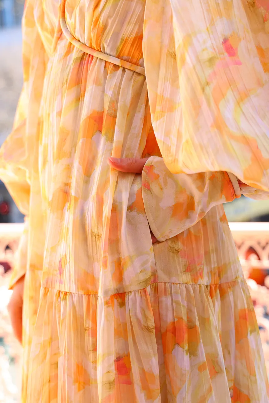 Acler Redford Maxi Dress in Ochre Cloud