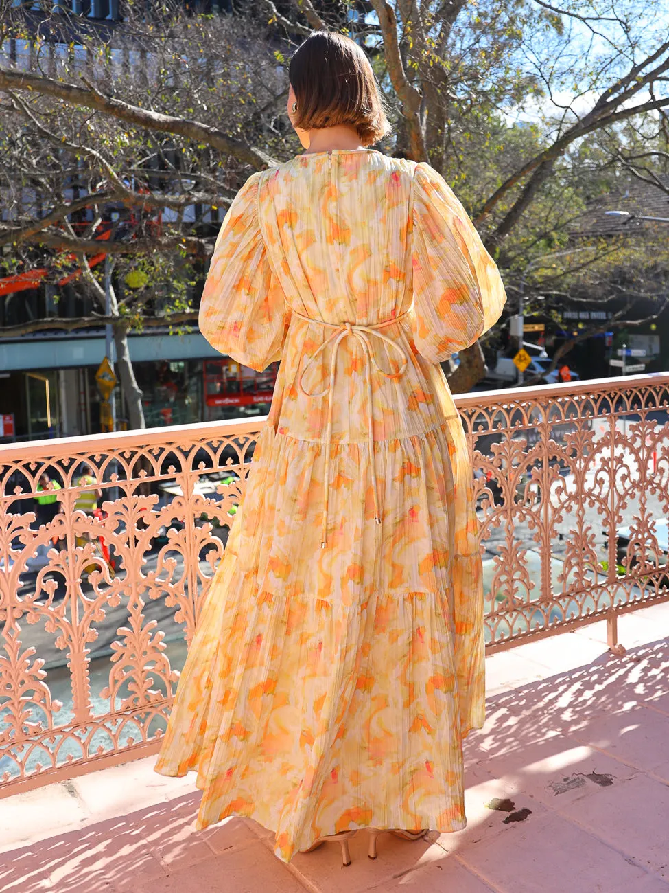 Acler Redford Maxi Dress in Ochre Cloud