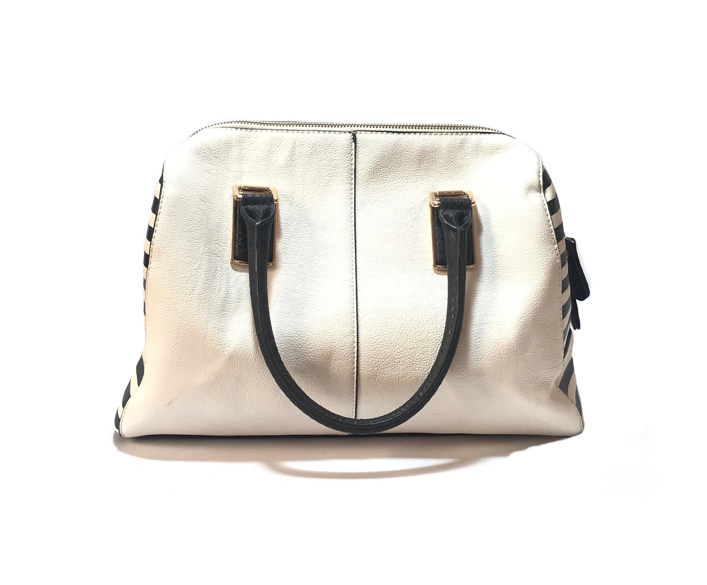 Aldo White & Striped Tote | Gently Used |
