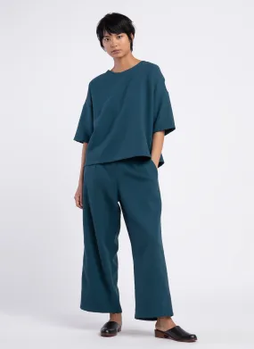 Allium Wide Leg Straight Pant (Unisex) - Turquoise Sesame