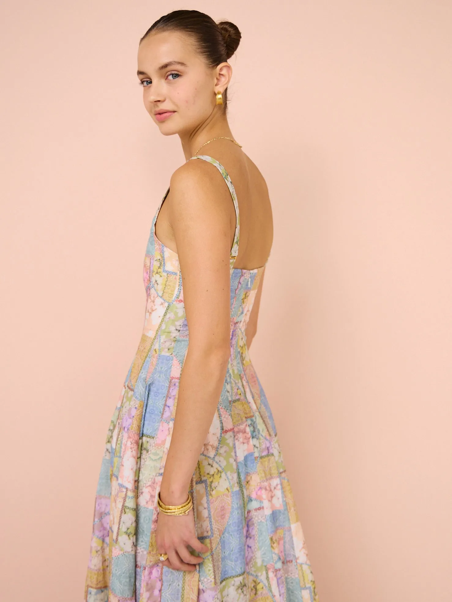 Aqua Blu Claudette Dress in Brindle Print