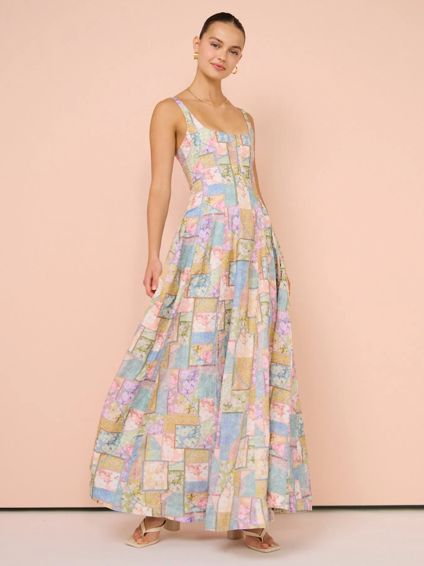 Aqua Blu Claudette Dress in Brindle Print