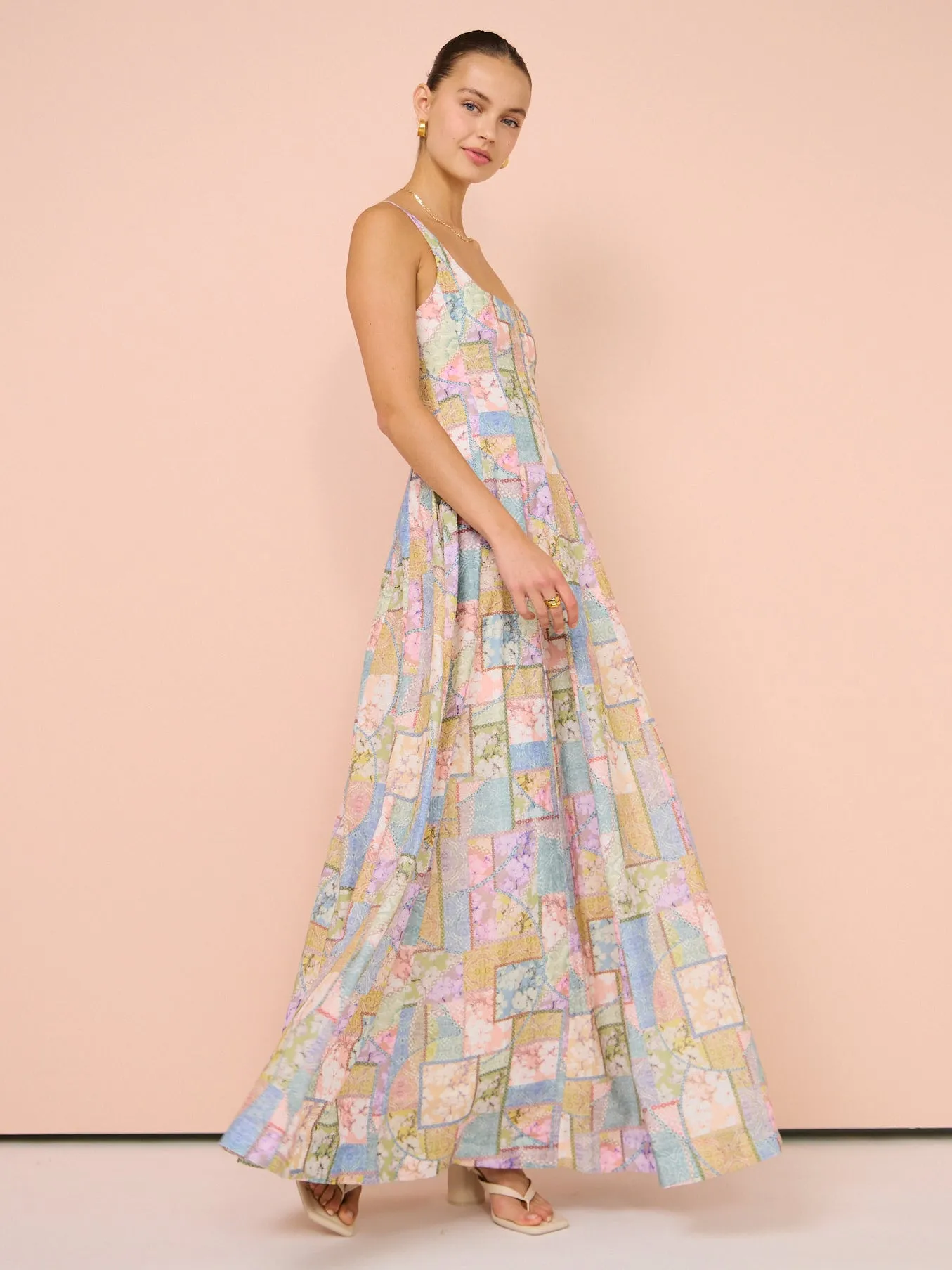 Aqua Blu Claudette Dress in Brindle Print