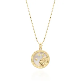 Asta Zodiac Star Sign Necklace - Mother of Pearl | 18K Gold Plated