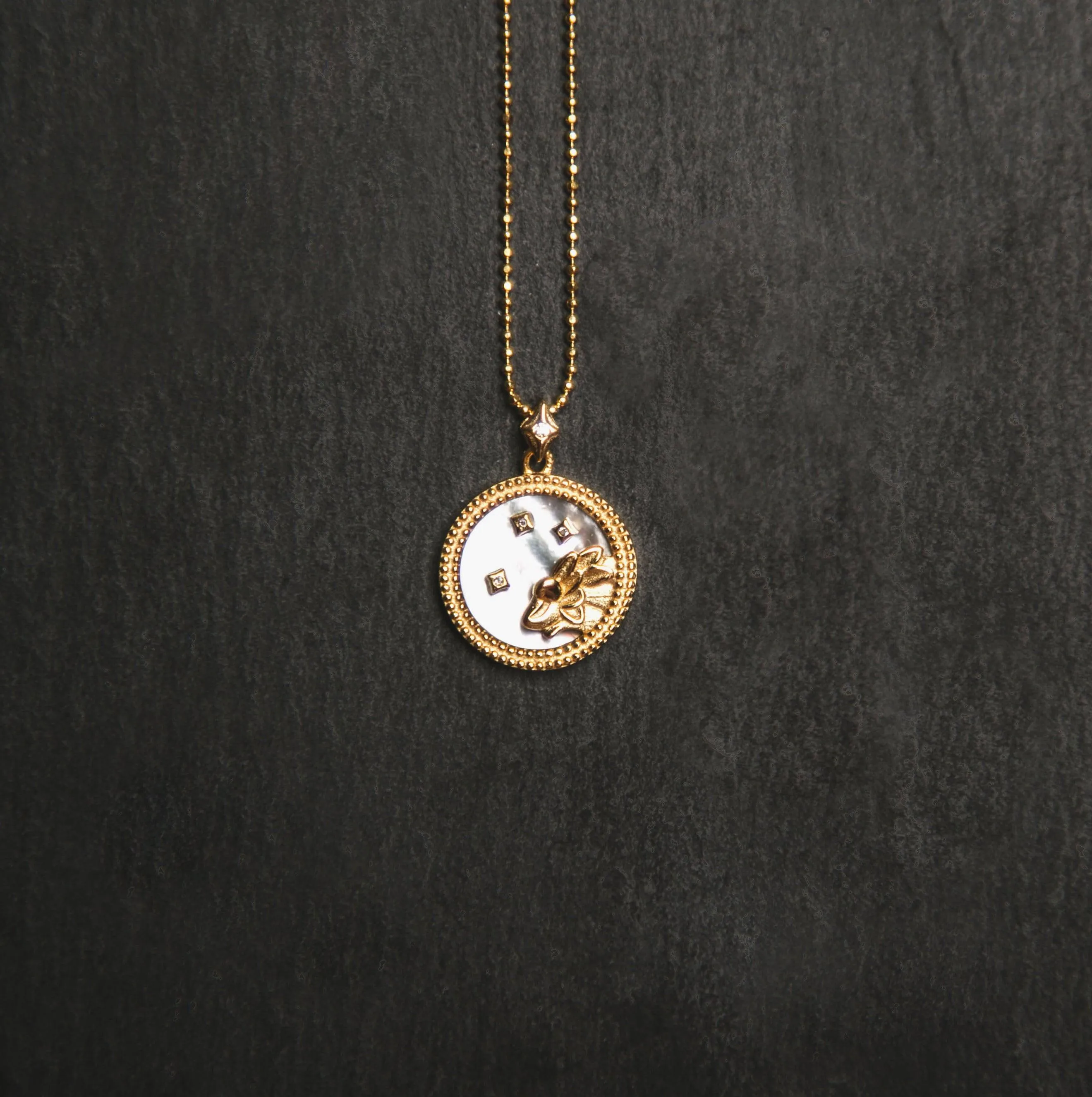 Asta Zodiac Star Sign Necklace - Mother of Pearl | 18K Gold Plated