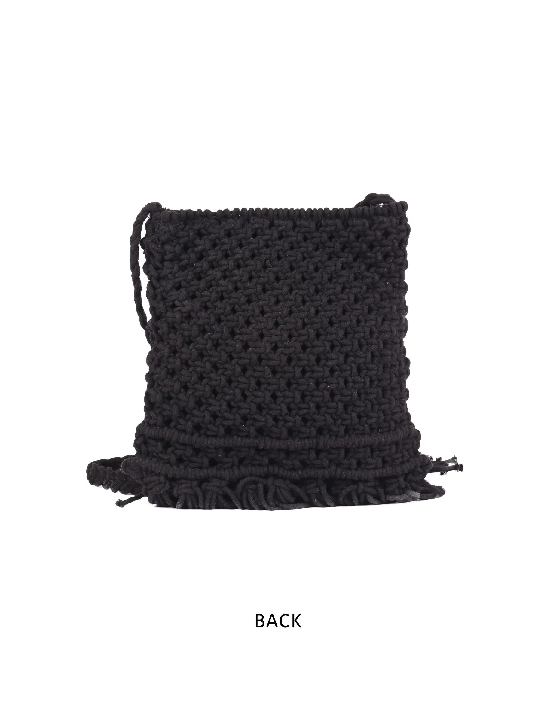 Black Macrame Crossbody Sling Bag