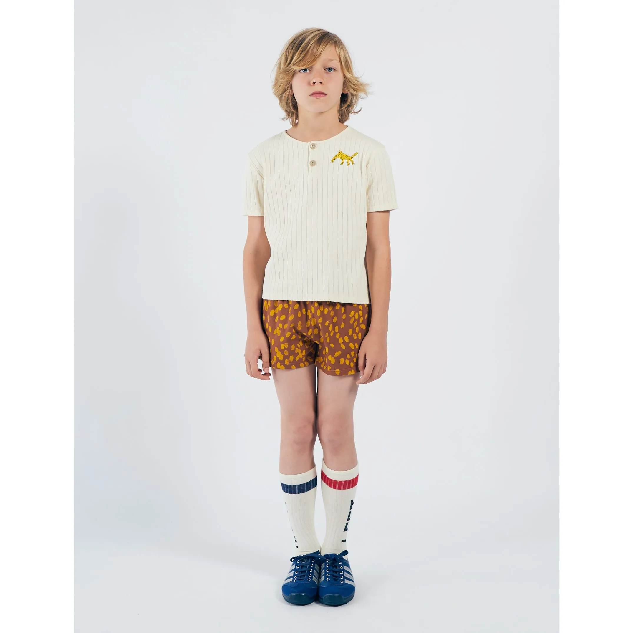 BOBO CHOSES Kids Leopard Buttoned T-Shirt