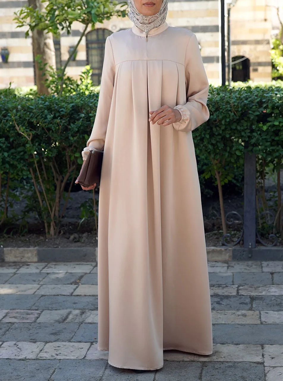 Box Pleated Soft Abaya