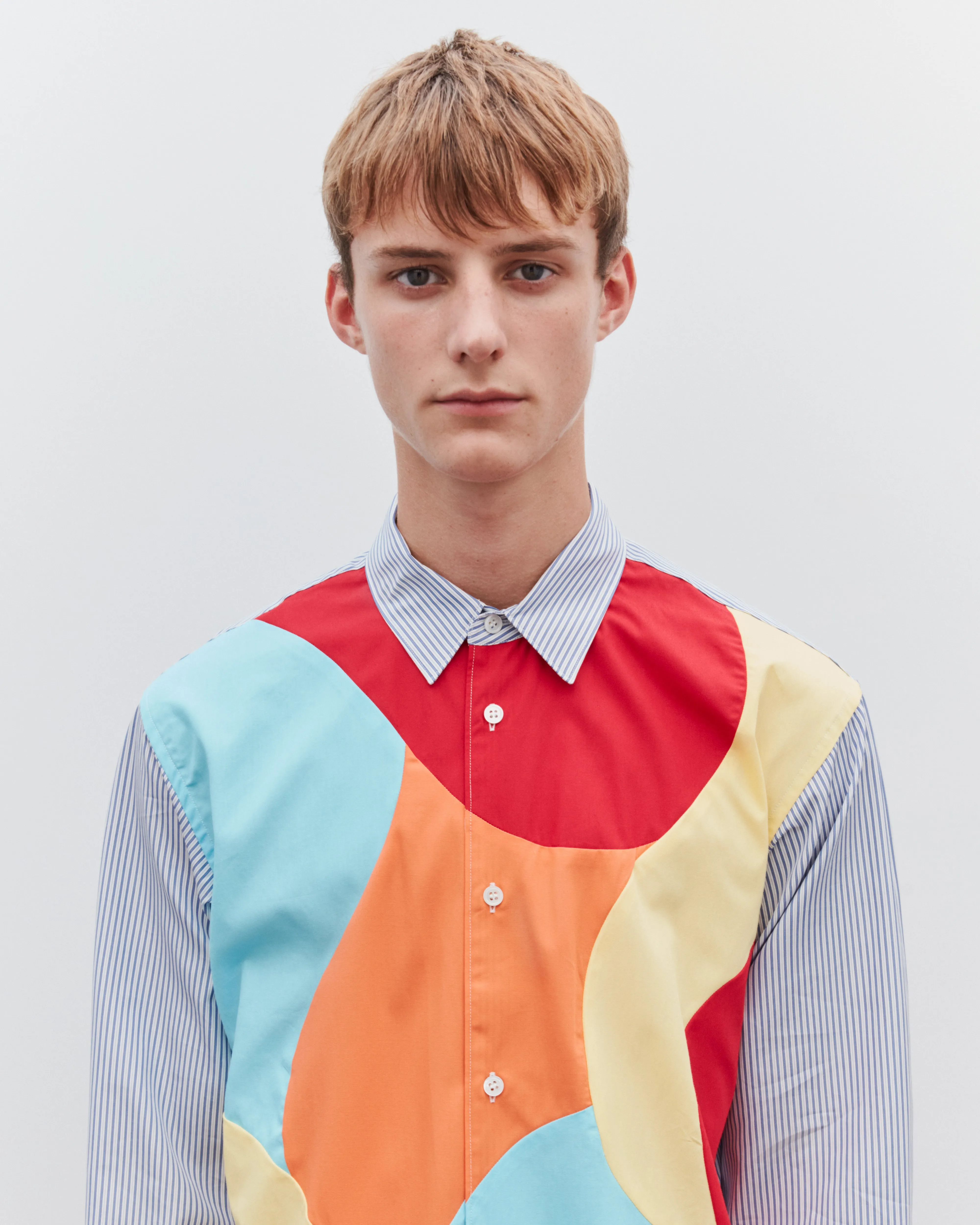 CDG Shirt - Men's Curved Patchwork Shirt - (Mix)