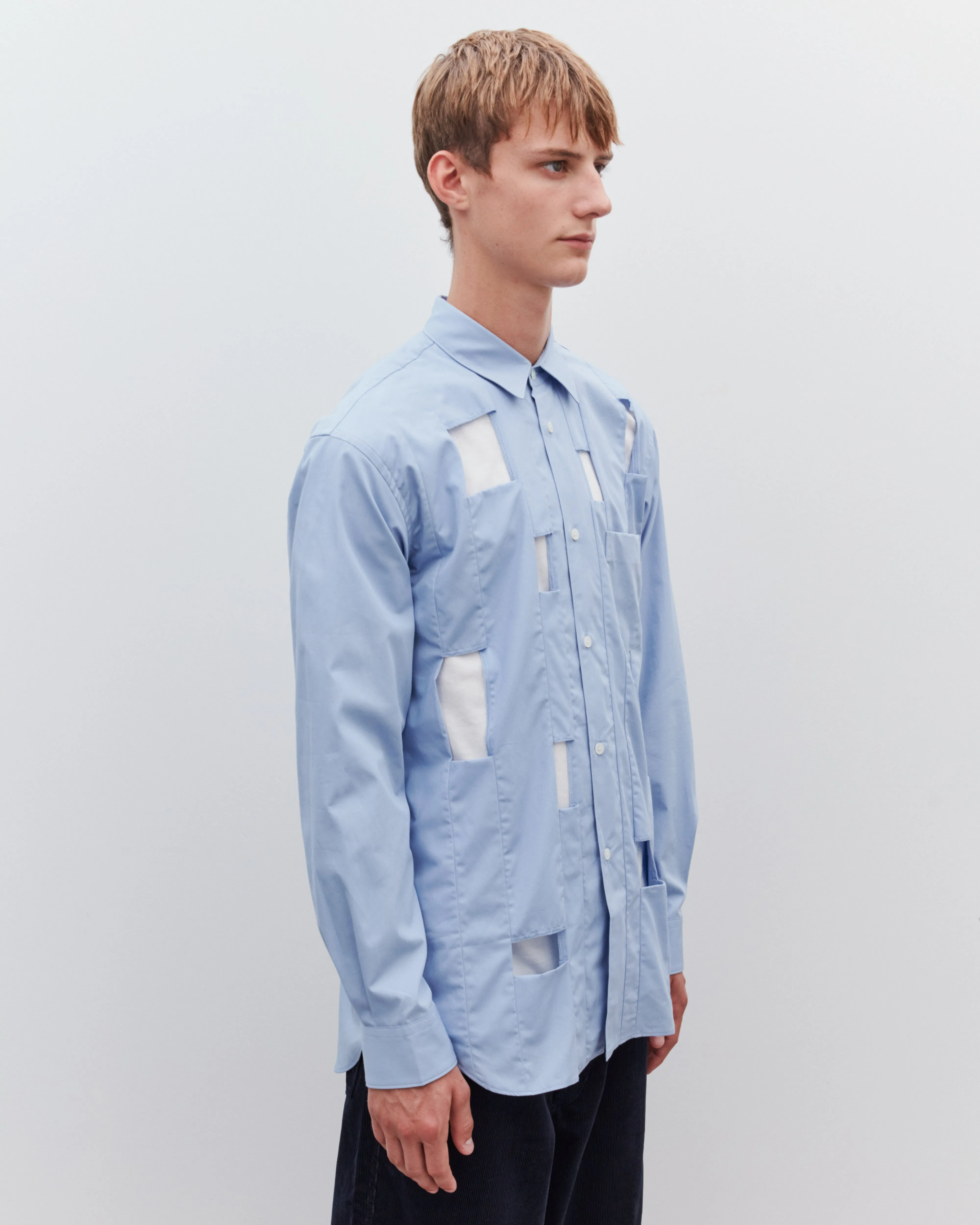 CDG Shirt - Men's Cut Out Shirt - (Blue)