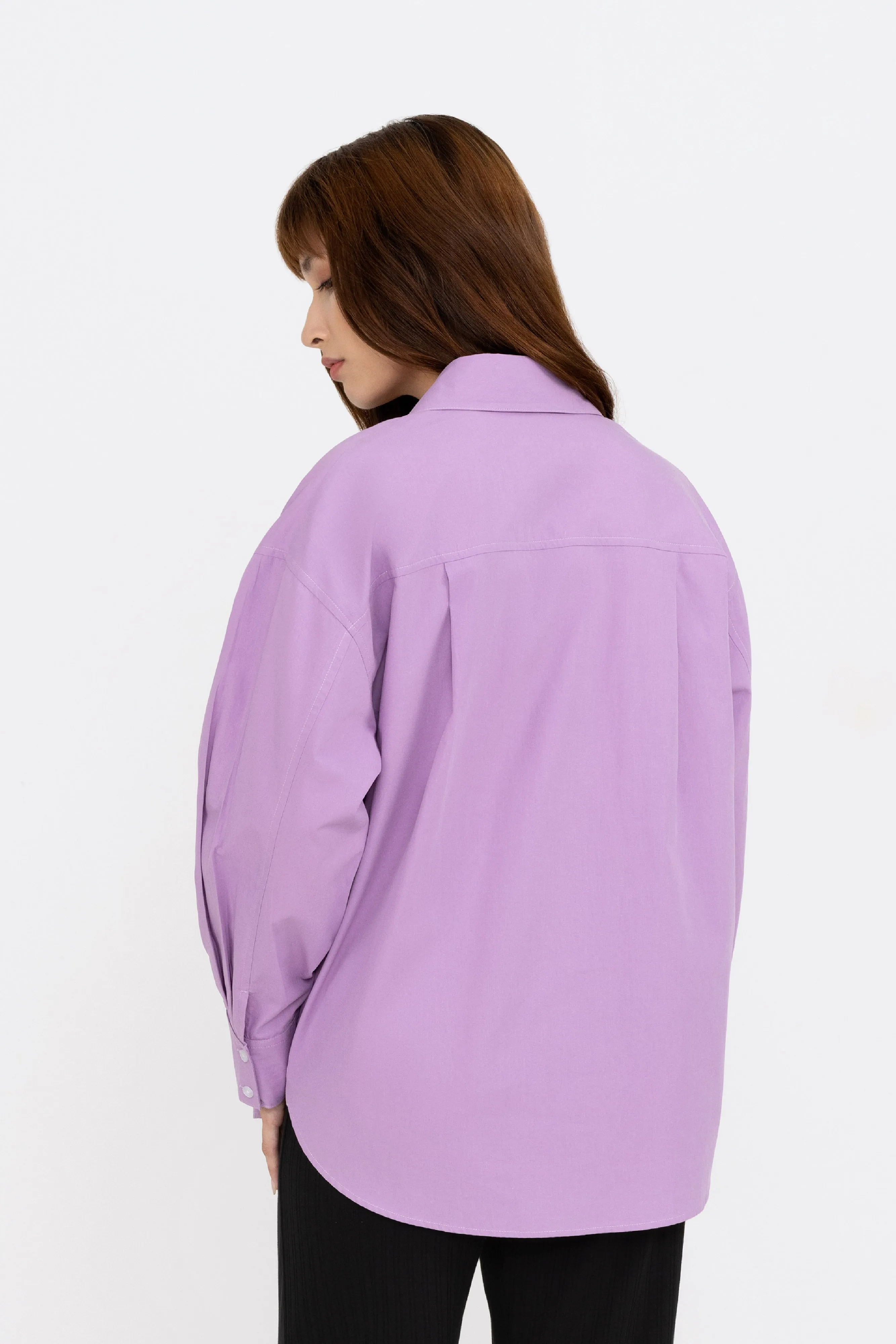 Charice Oversized Shirt in Lavender Purple