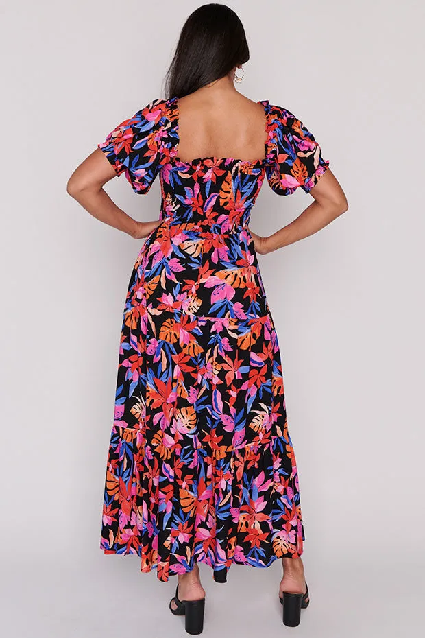 Coco Tropical Crush Shirred Bodice Dress