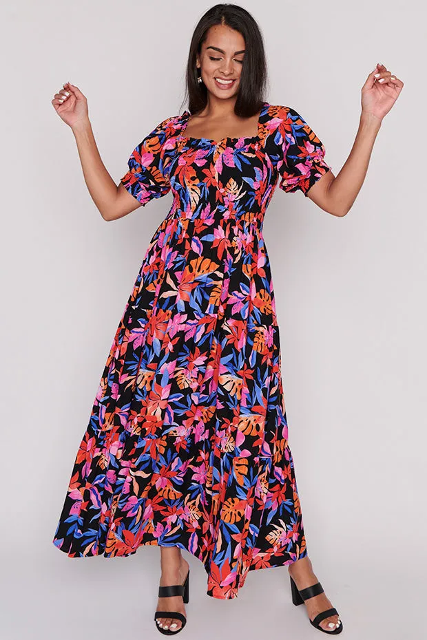 Coco Tropical Crush Shirred Bodice Dress