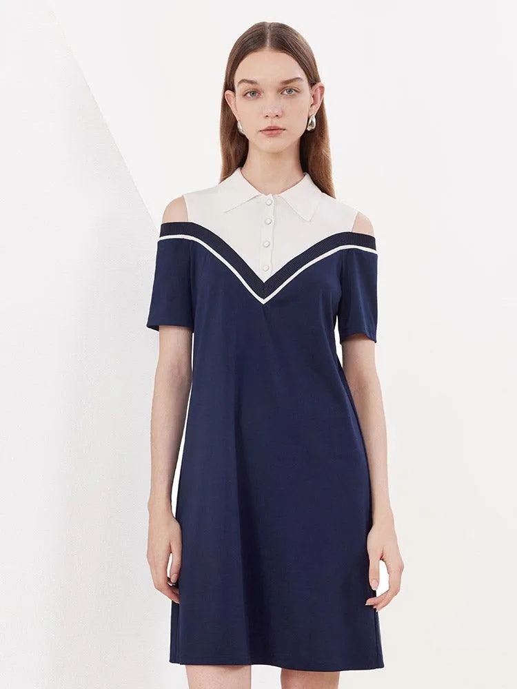 Color Block Off-shoulder Dress