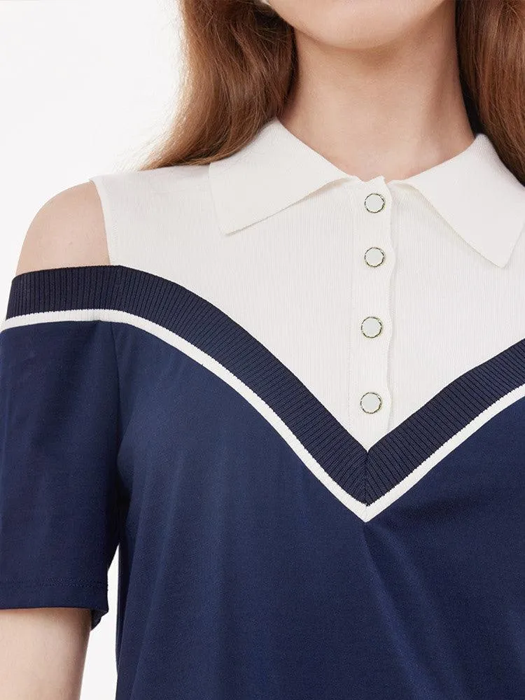 Color Block Off-shoulder Dress