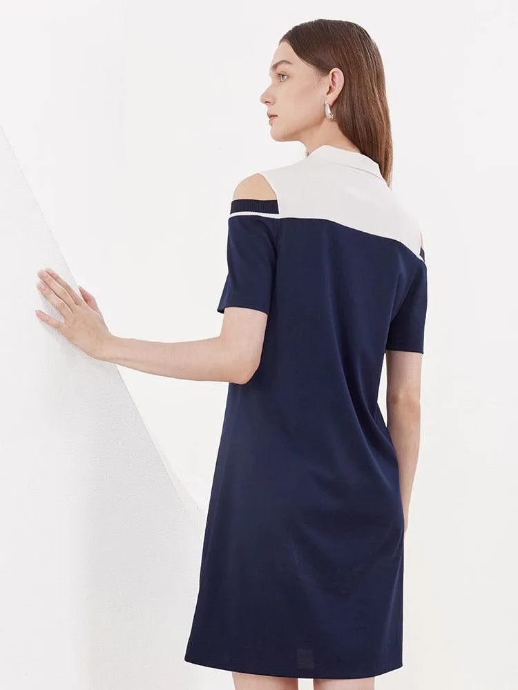 Color Block Off-shoulder Dress