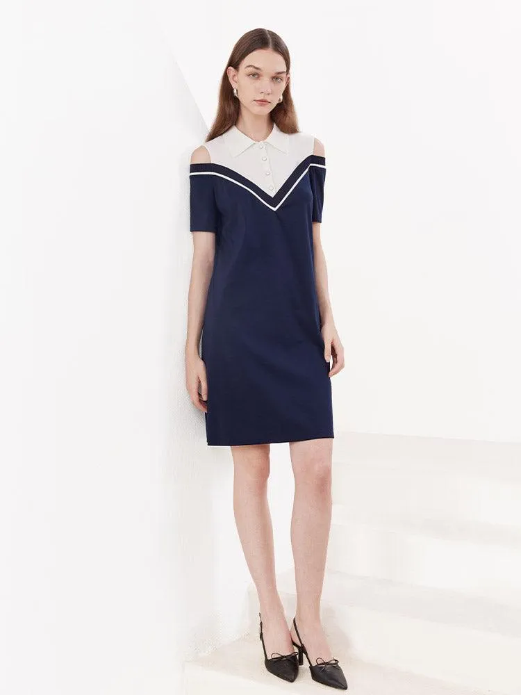 Color Block Off-shoulder Dress