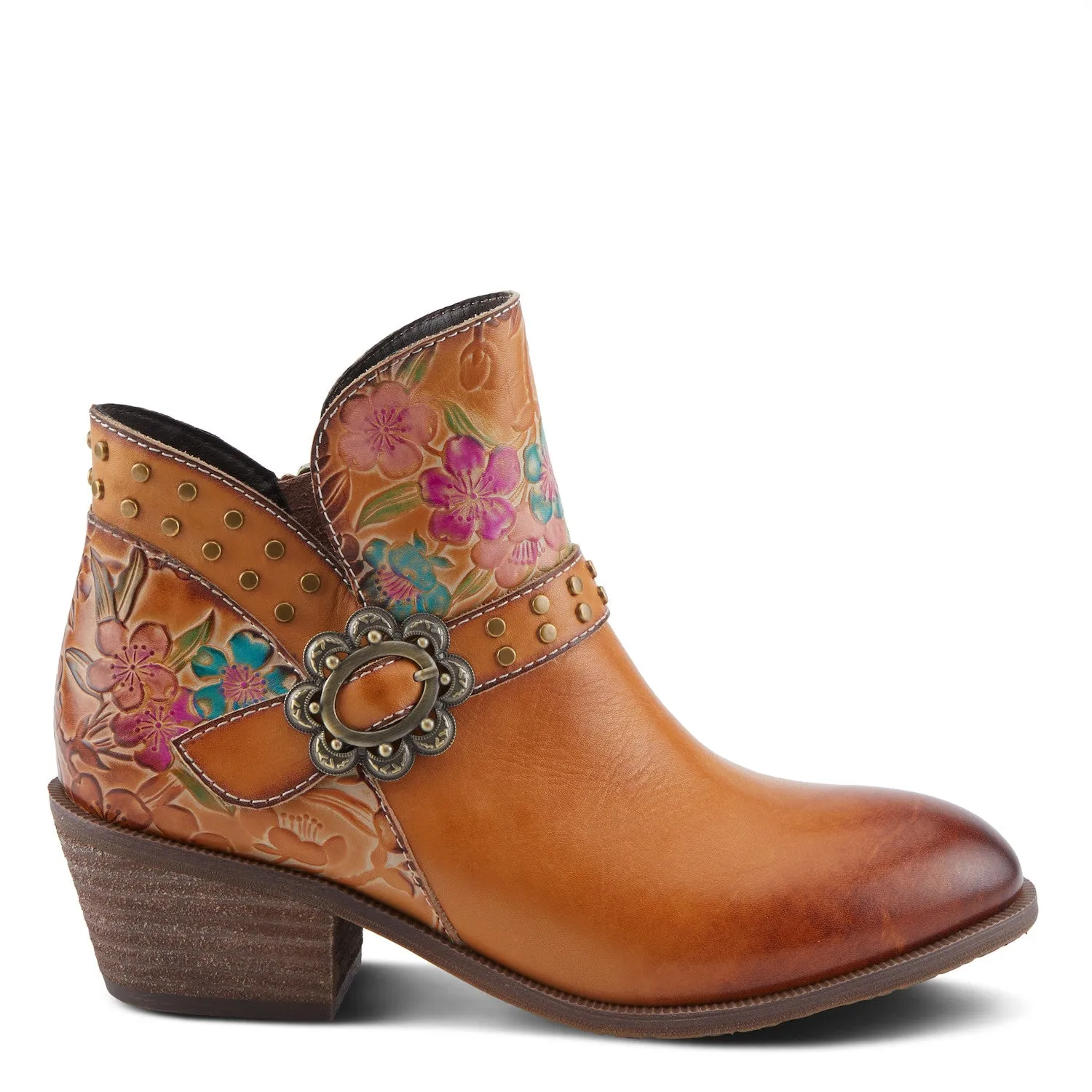 DaintyLady Floral Prairie Boot in Camel Multi
