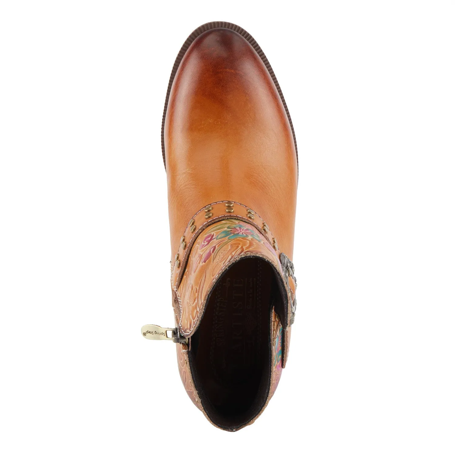 DaintyLady Floral Prairie Boot in Camel Multi
