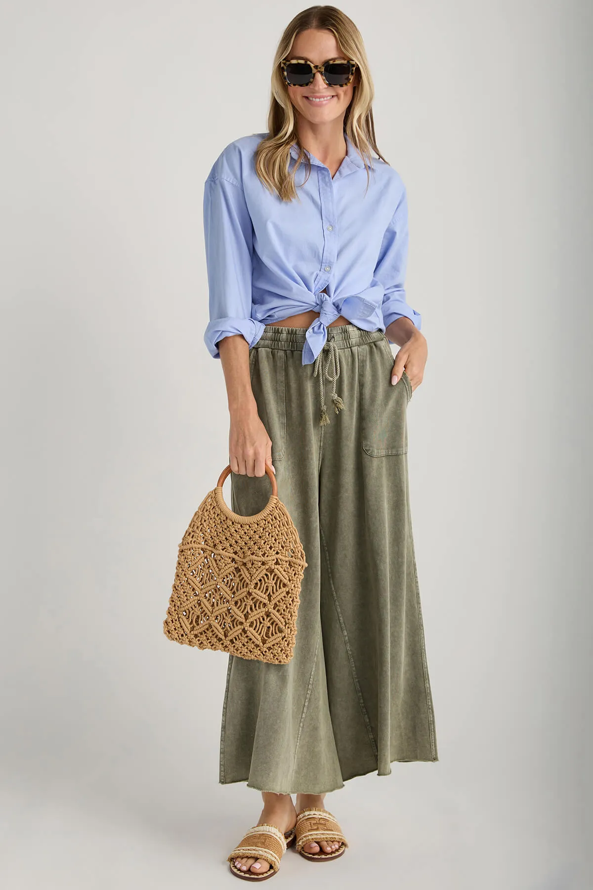 Easel Wide Leg Knit Pants