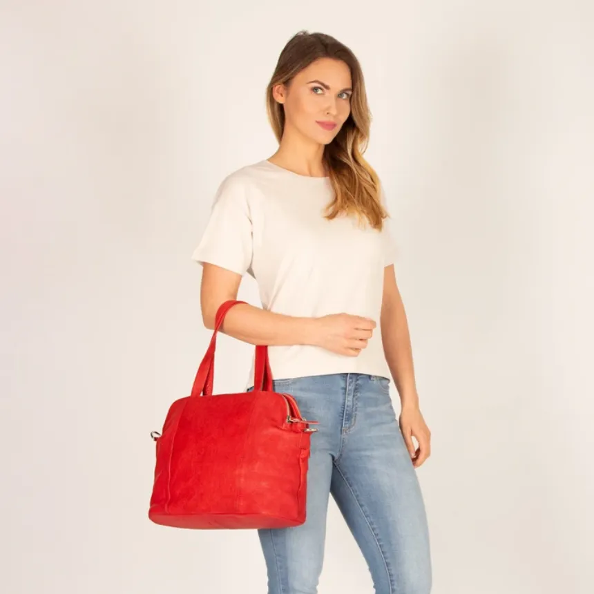 GABEE Michella Soft Leather Tri Compartment Handbag