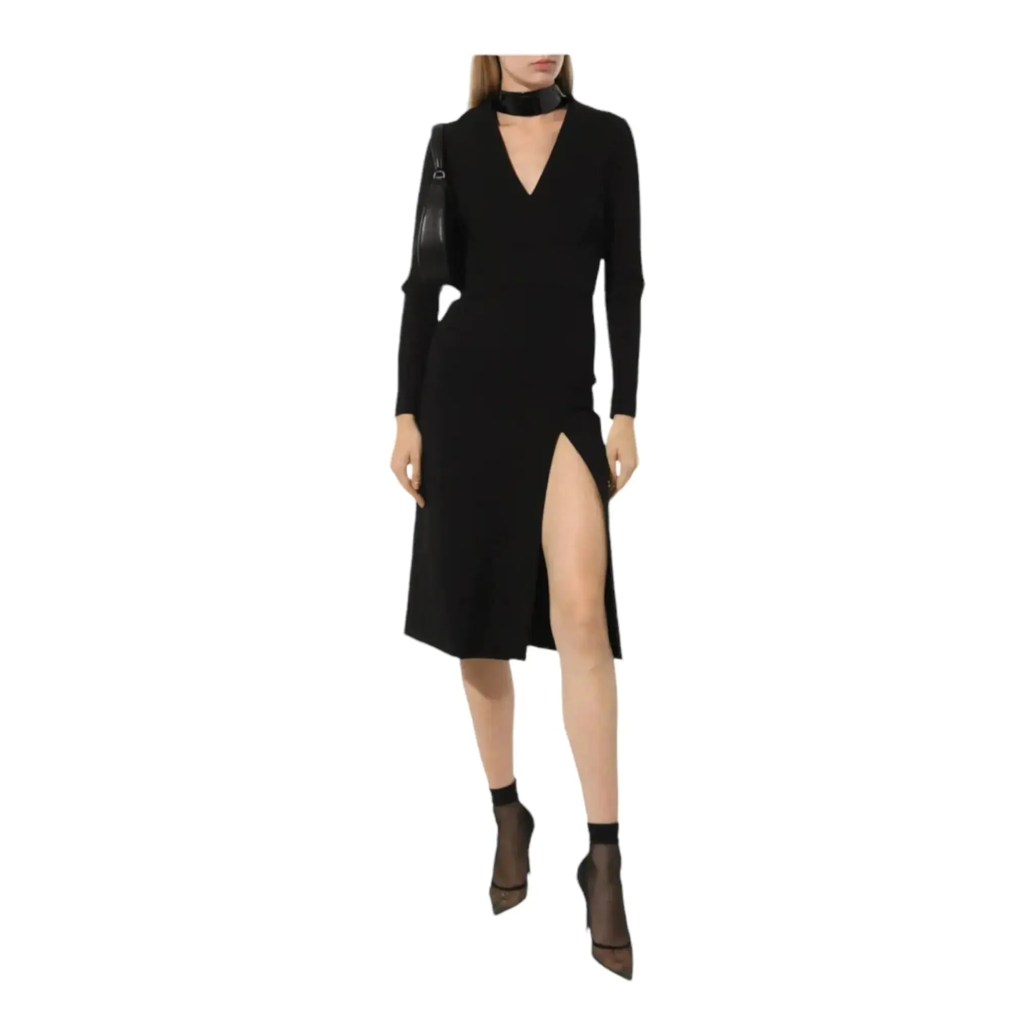Gucci V-neck Dress with Detachable Collar