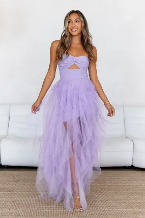 In Her Fairytale Tulle Strapless Maxi Dress Purple
