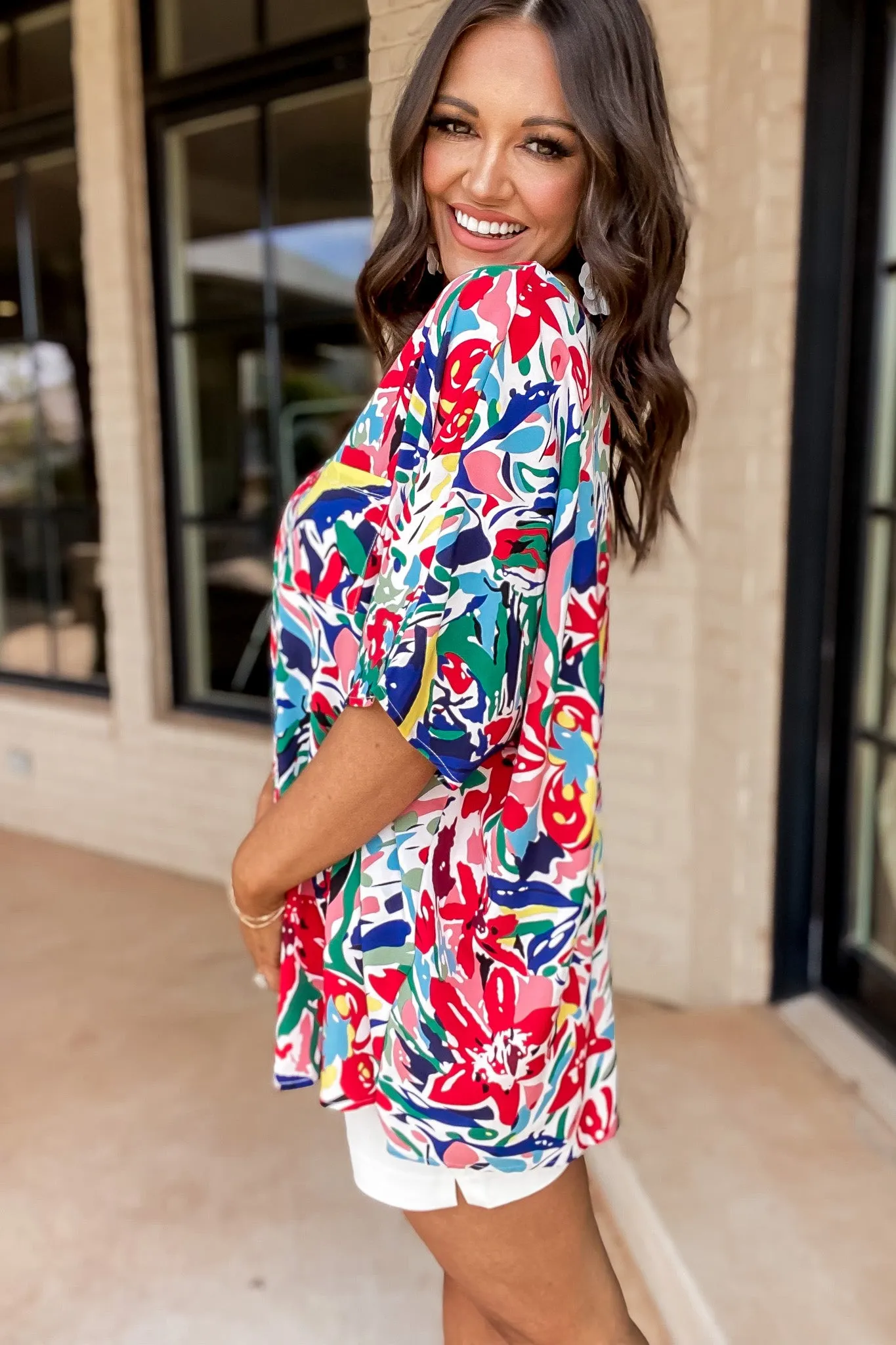 I've Got You Floral Print Oversized Boxy Top