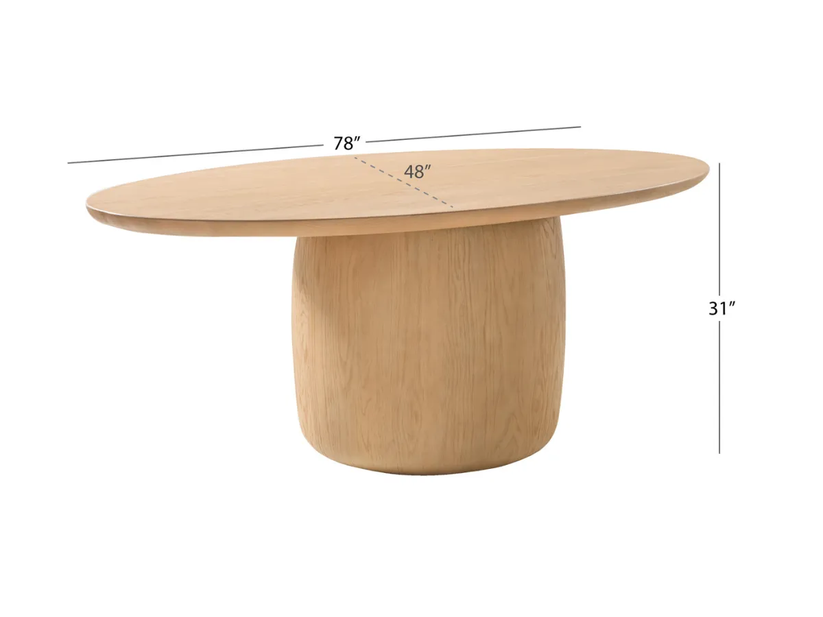JoJo Fletcher Pauline Oak Oval Dining Table 78"