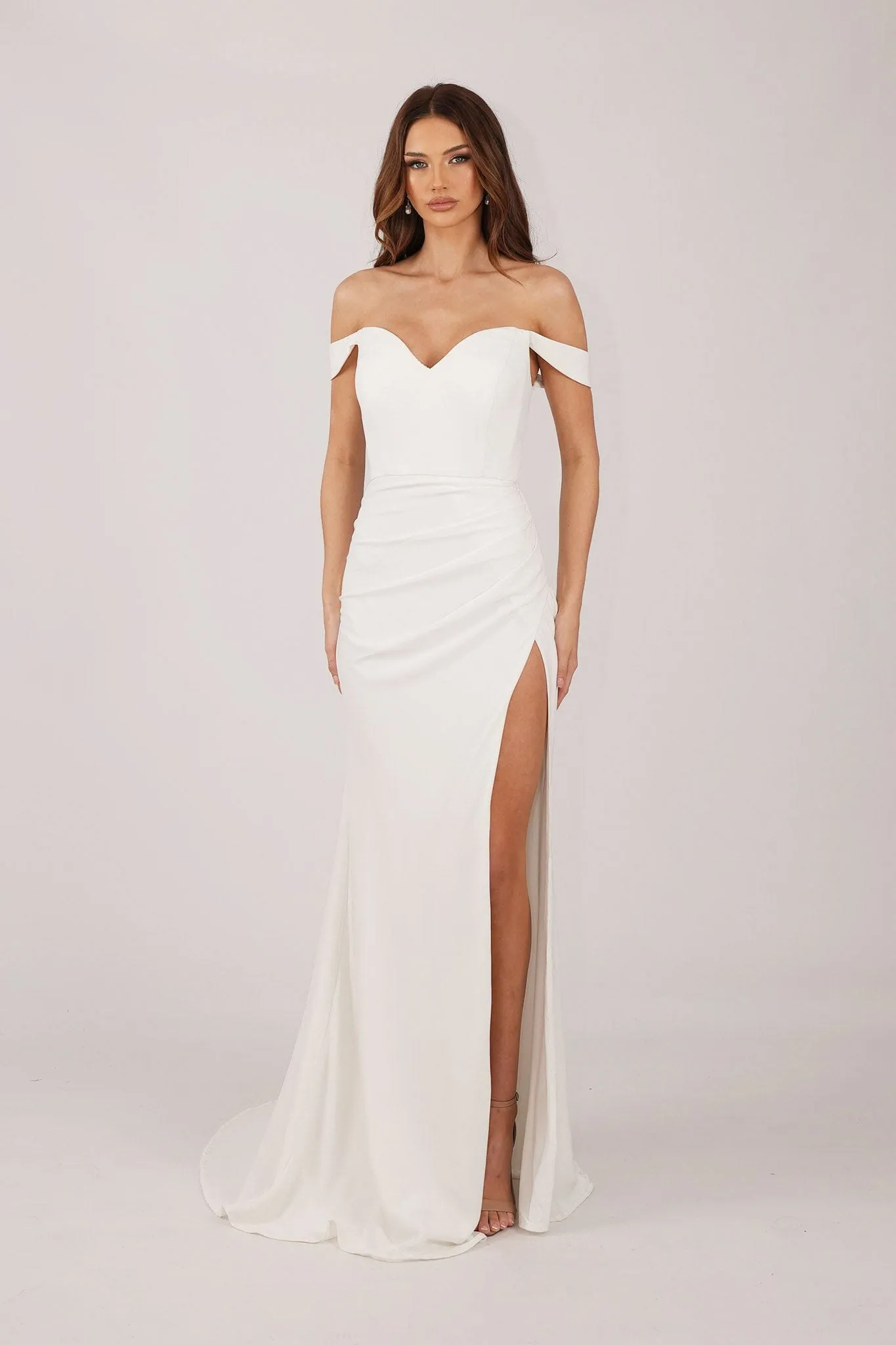 KALINA Satin Gown - Ivory