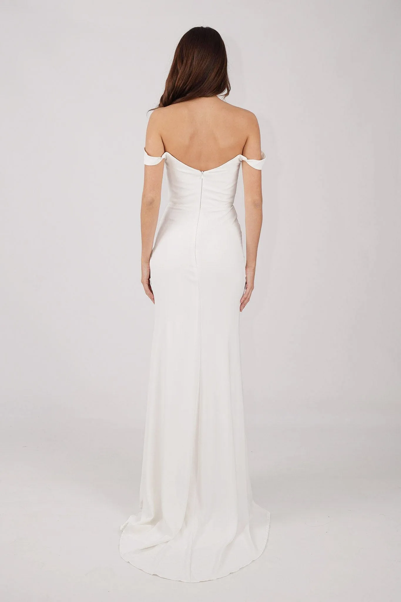 KALINA Satin Gown - Ivory
