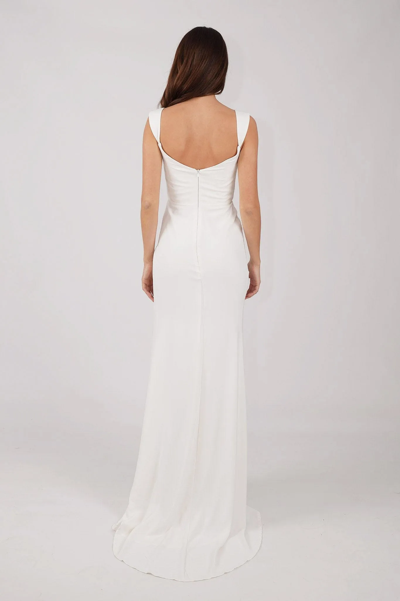 KALINA Satin Gown - Ivory