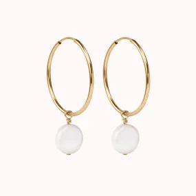Lana Pearl Hoop Earrings