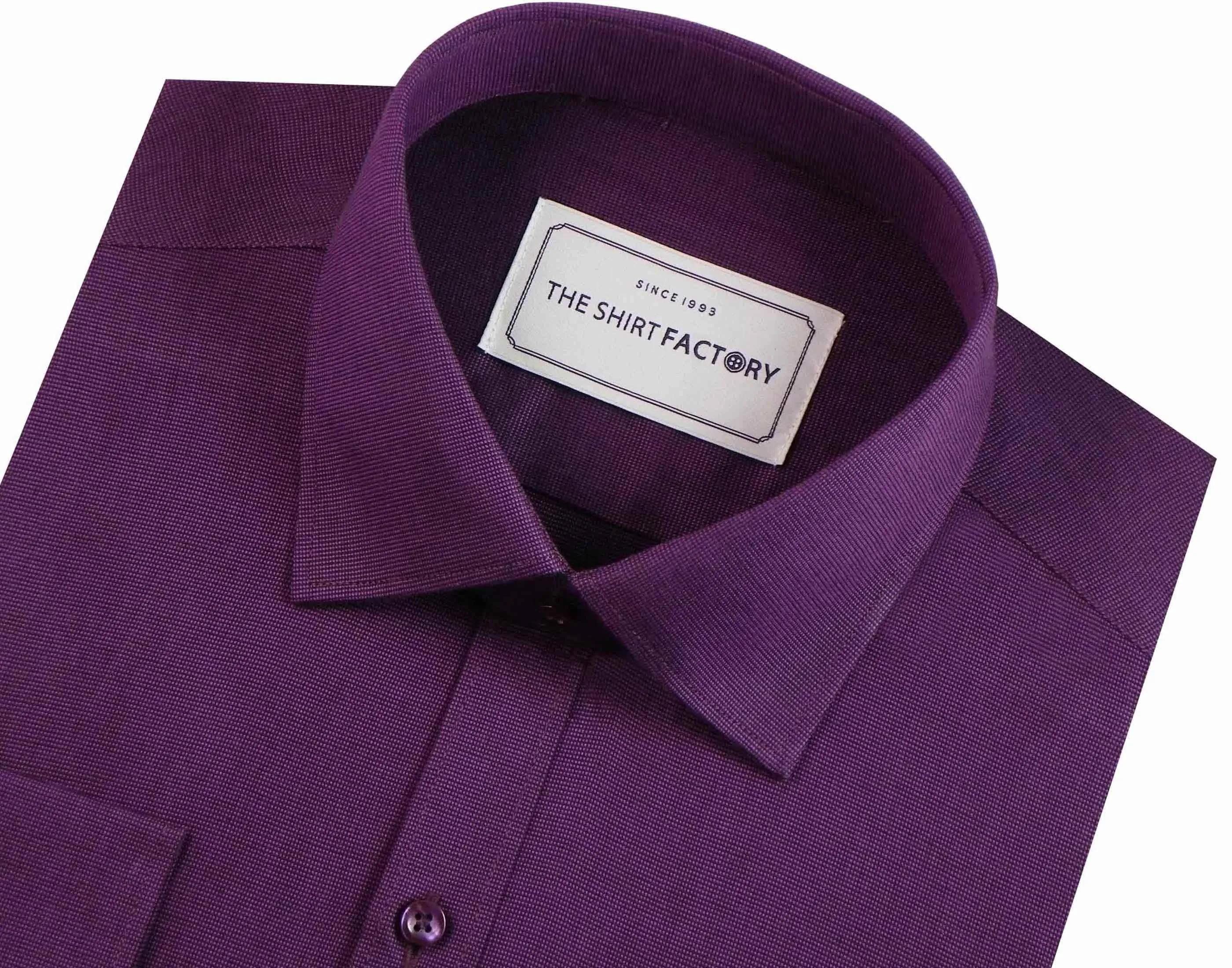 Men's Premium Giza Cotton Plain Shirt - Purple (0305)