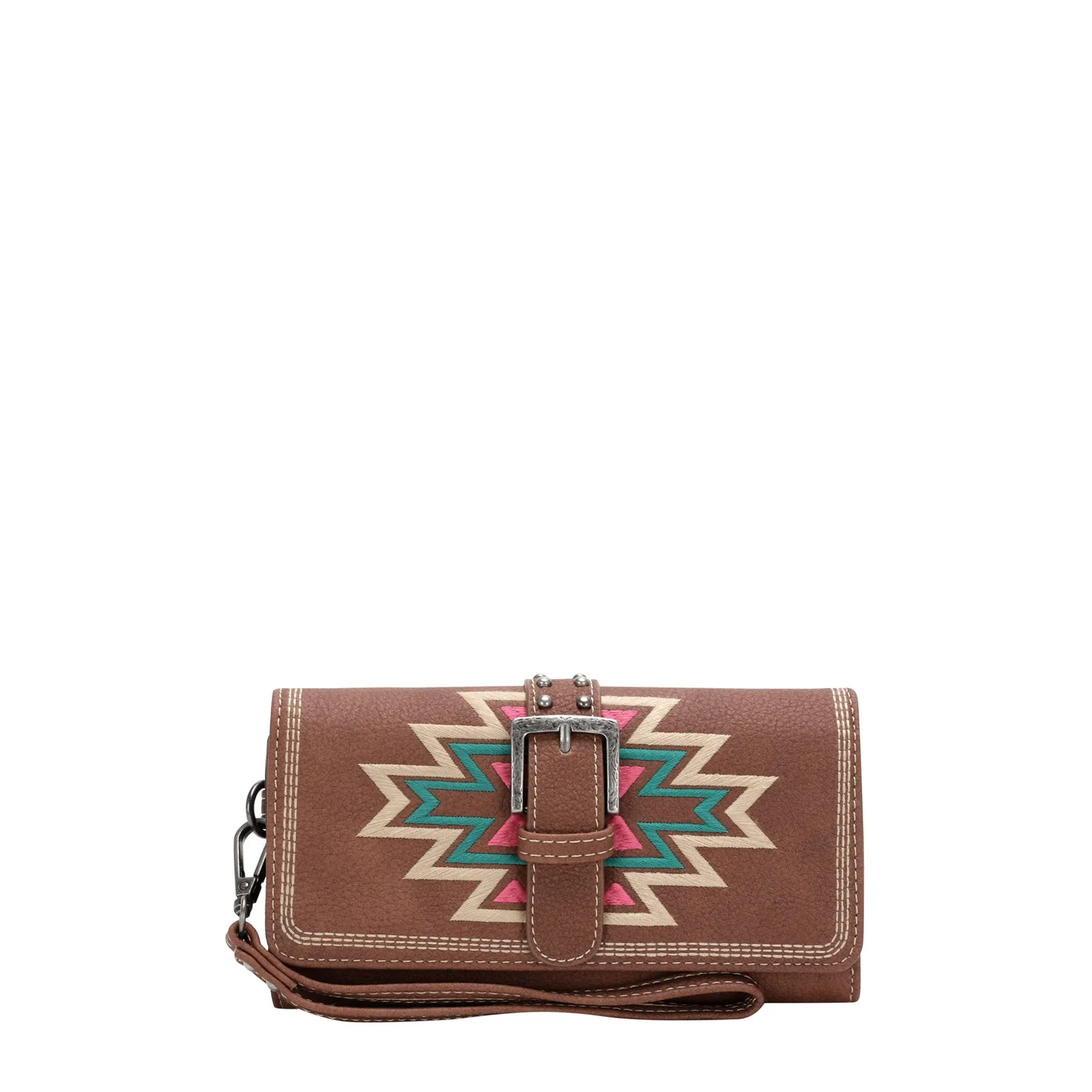 Montana West Embroidered Aztec Buckle Wallet