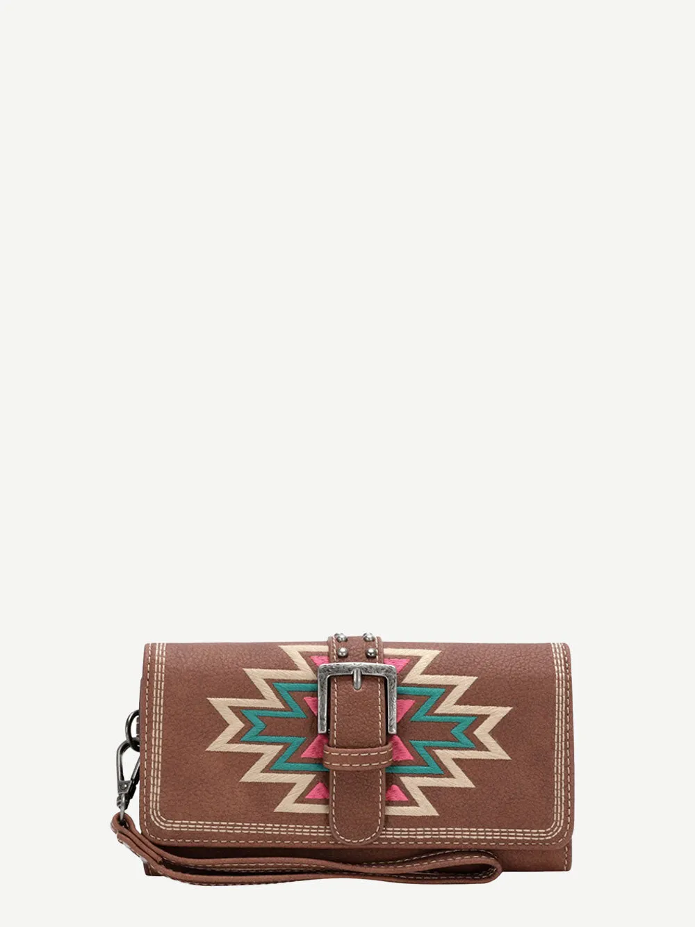 Montana West Embroidered Aztec Buckle Wallet