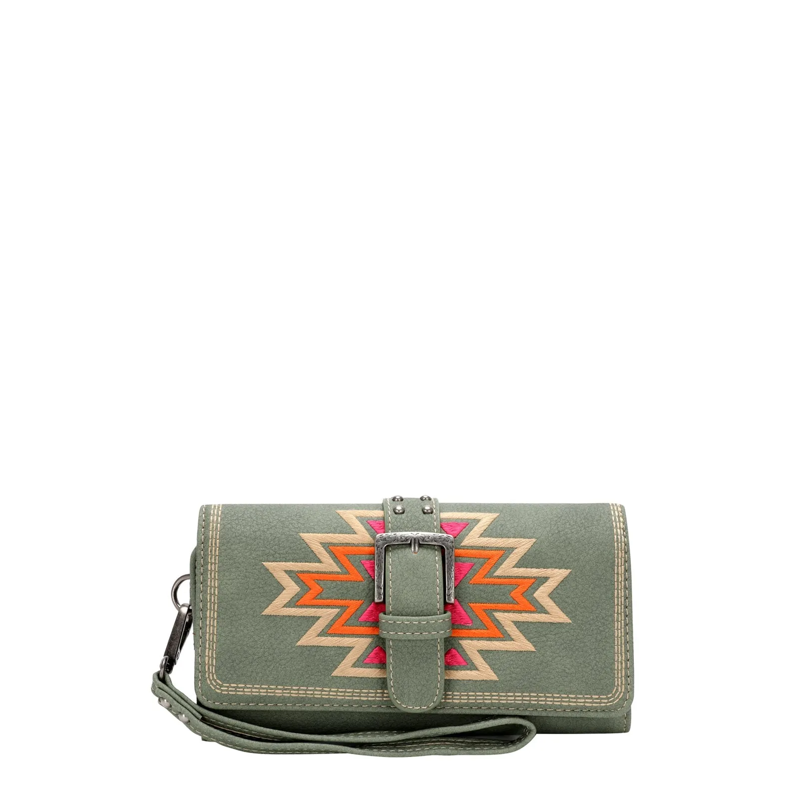 Montana West Embroidered Aztec Buckle Wallet