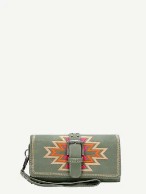 Montana West Embroidered Aztec Buckle Wallet