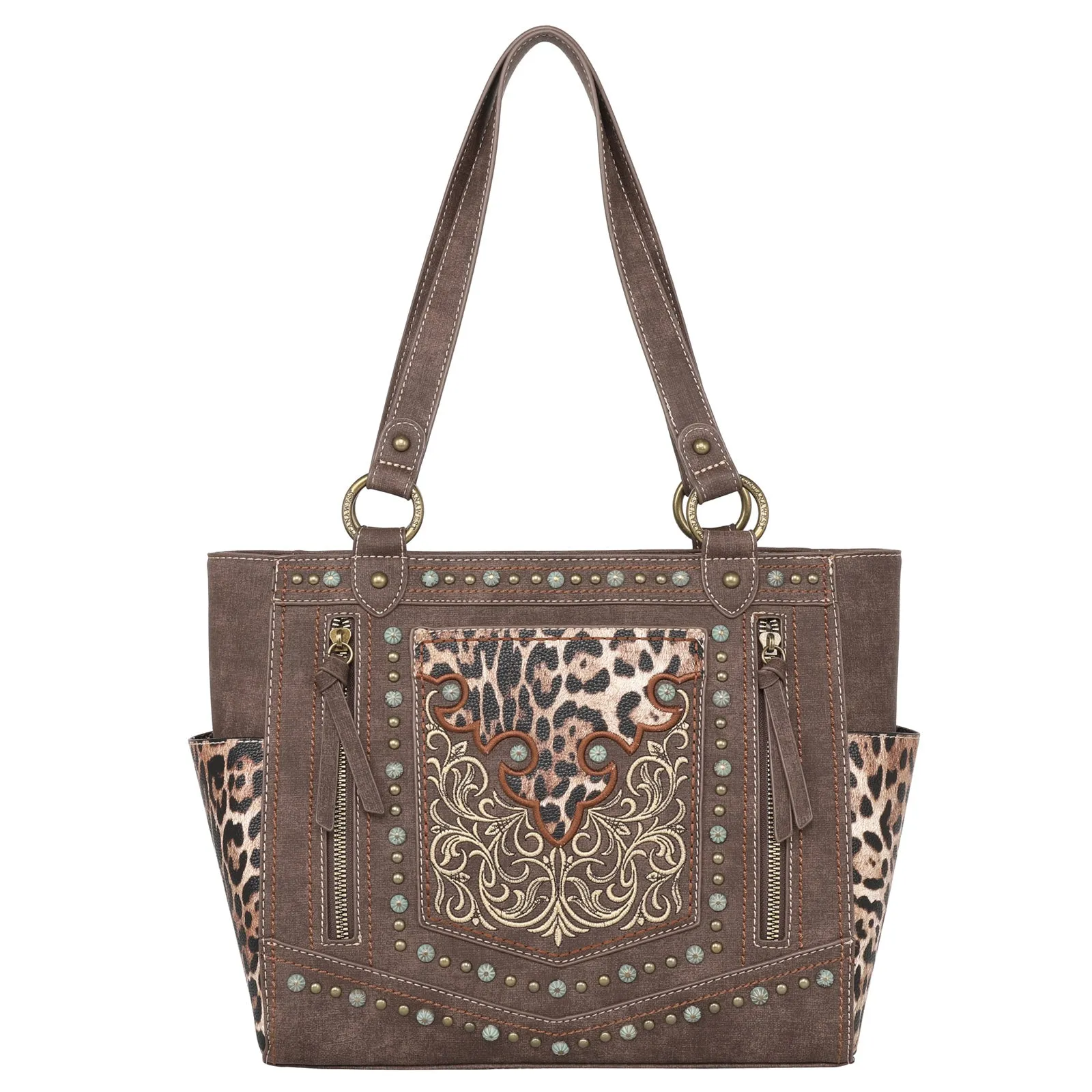 MW1213G-8317 Montana West Embroidered Collection Concealed Carry Tote